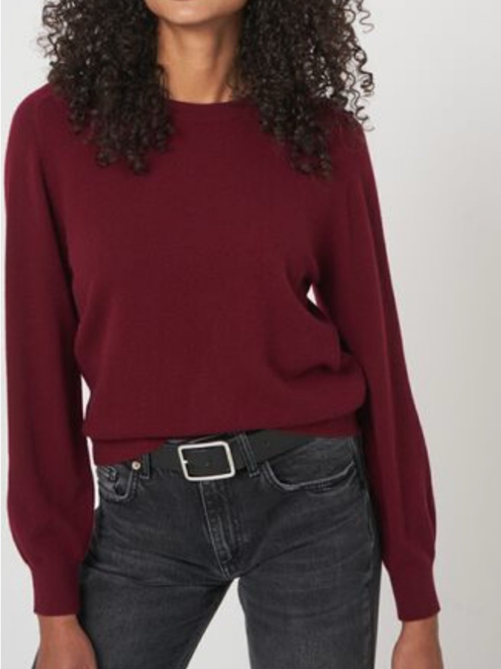 100% Cashmere Tahari Women's Crewneck Sweater in Burgundy size Small